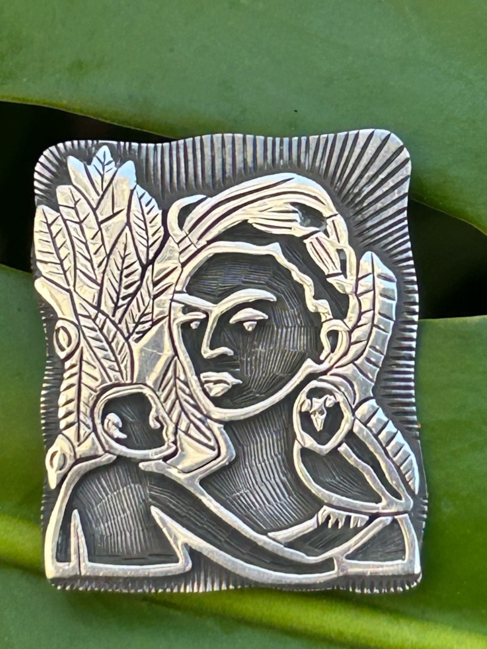 Artisan Maria Belen Sterling Silver Frida Kahlo Pin Pendant Brooch View 2